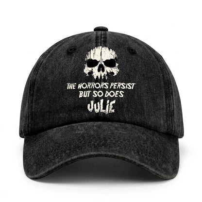 The Horrors Persist But So Does Your Name Cool Skull Washed Cap JULIE 13K1 C134PF
