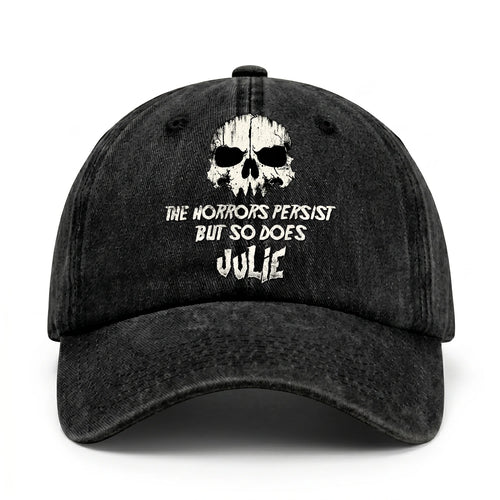 The Horrors Persist But So Does Your Name Cool Skull Washed Cap JULIE 13K1 C134PF