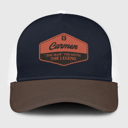 The Man The Myth The Legend Navy And Brown Mesh Cap CARMEN 13K1 C188PF