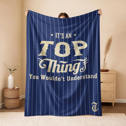 Your Name Thing Striped Blue Fleece Blanket TOP 13K1 BK23