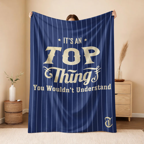 Your Name Thing Striped Blue Fleece Blanket TOP 13K1 BK23