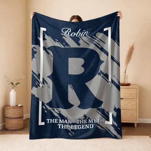 The Man The Myth The Legend Navy Baseball Fleece Blanket ROBIN 13K1 BK17