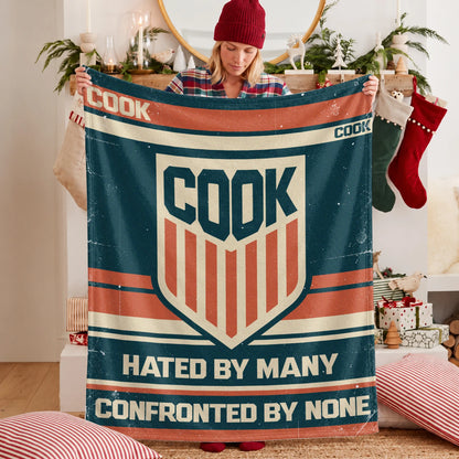Hated By Many Confronted By None Retro Fleece Blanket COOK 13K1 BK58