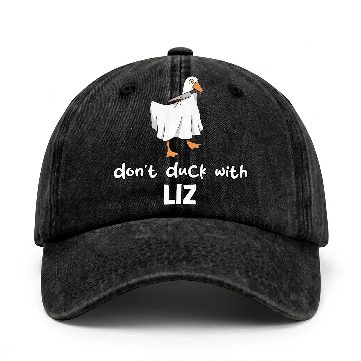 Don't Duck With Your Name Funny Washed Cap LIZ 13K1 C129PF
