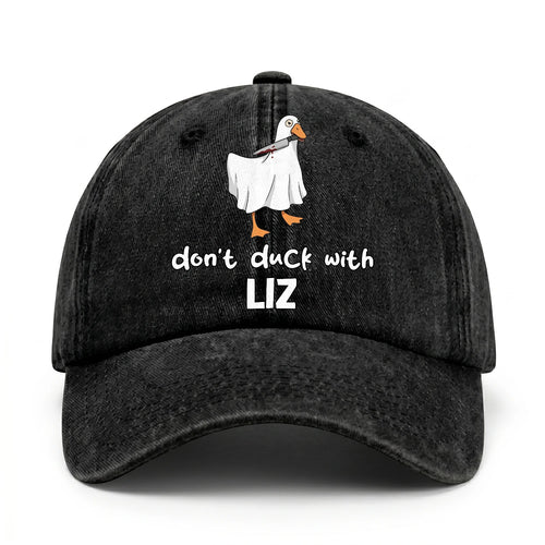 Don't Duck With Your Name Funny Washed Cap LIZ 13K1 C129PF