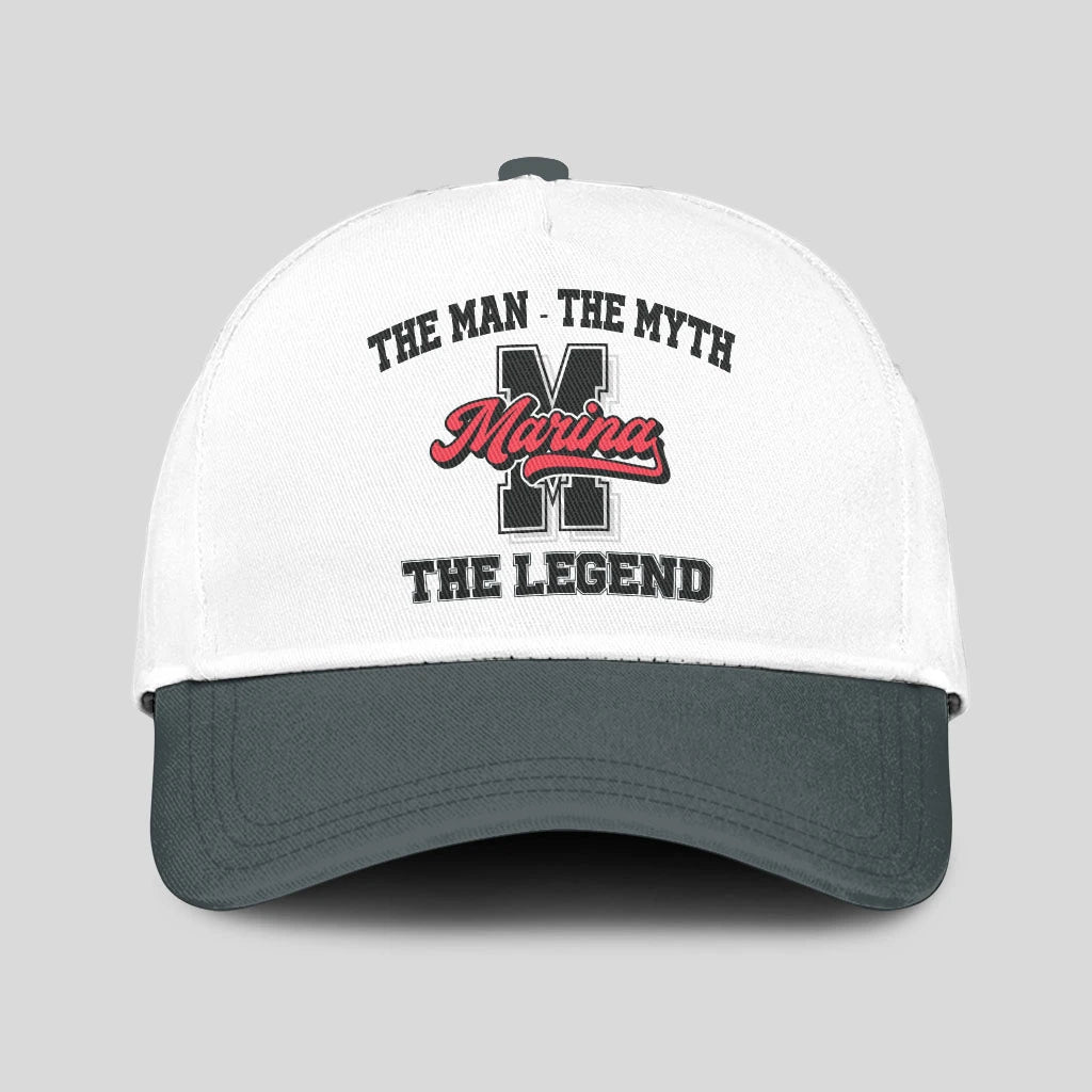The Man The Myth The Legend Custom Initial Letter And Name Cap MARINA 13K1 C38PF