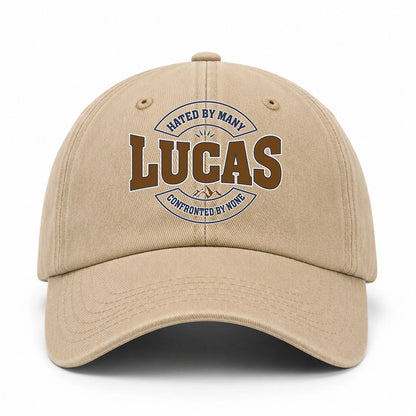 Hated By Many Confronted By None Washed Cap LUCAS 13K1 C36PF