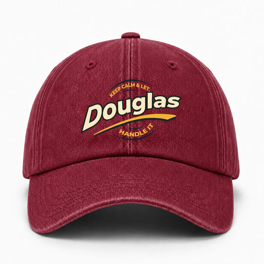 Keep Calm & Let Your Name Handle It Burgundy Washed Cap DOUGLAS 13K1 C105PF