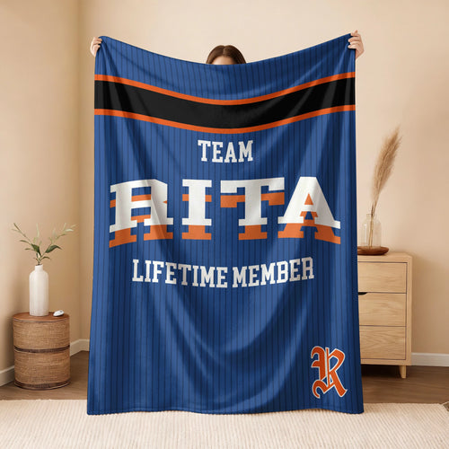 Team Your Name Lifetime Member Basketball Fleece Blanket RITA 13K1 BK47