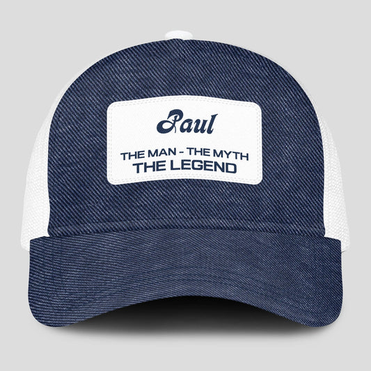 The Man The Myth The Legend Blue Denim Mesh Cap PAUL 13K1 C194PF