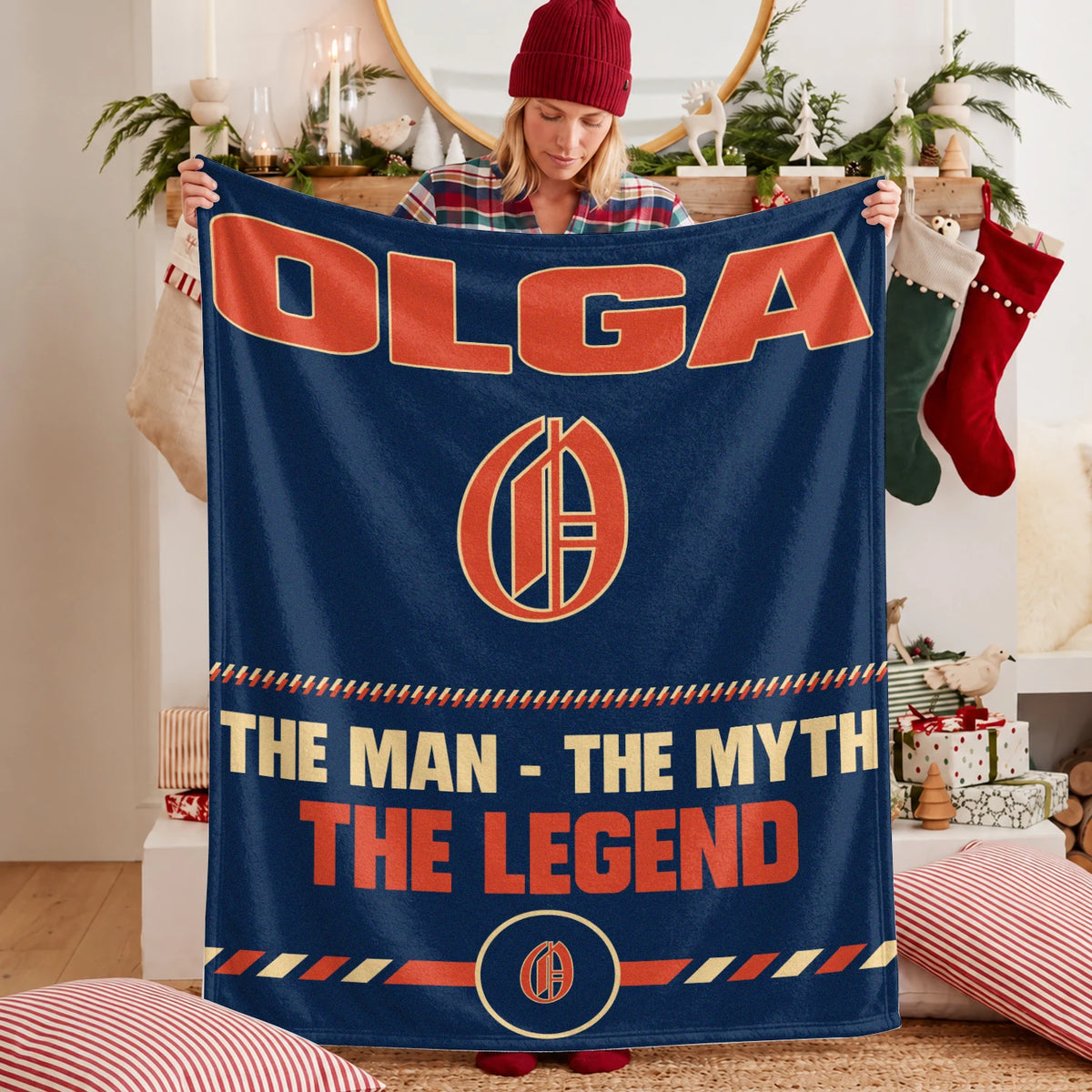 The Man The Myth The Legend Retro Fleece Blanket OLGA 13K1 BK53