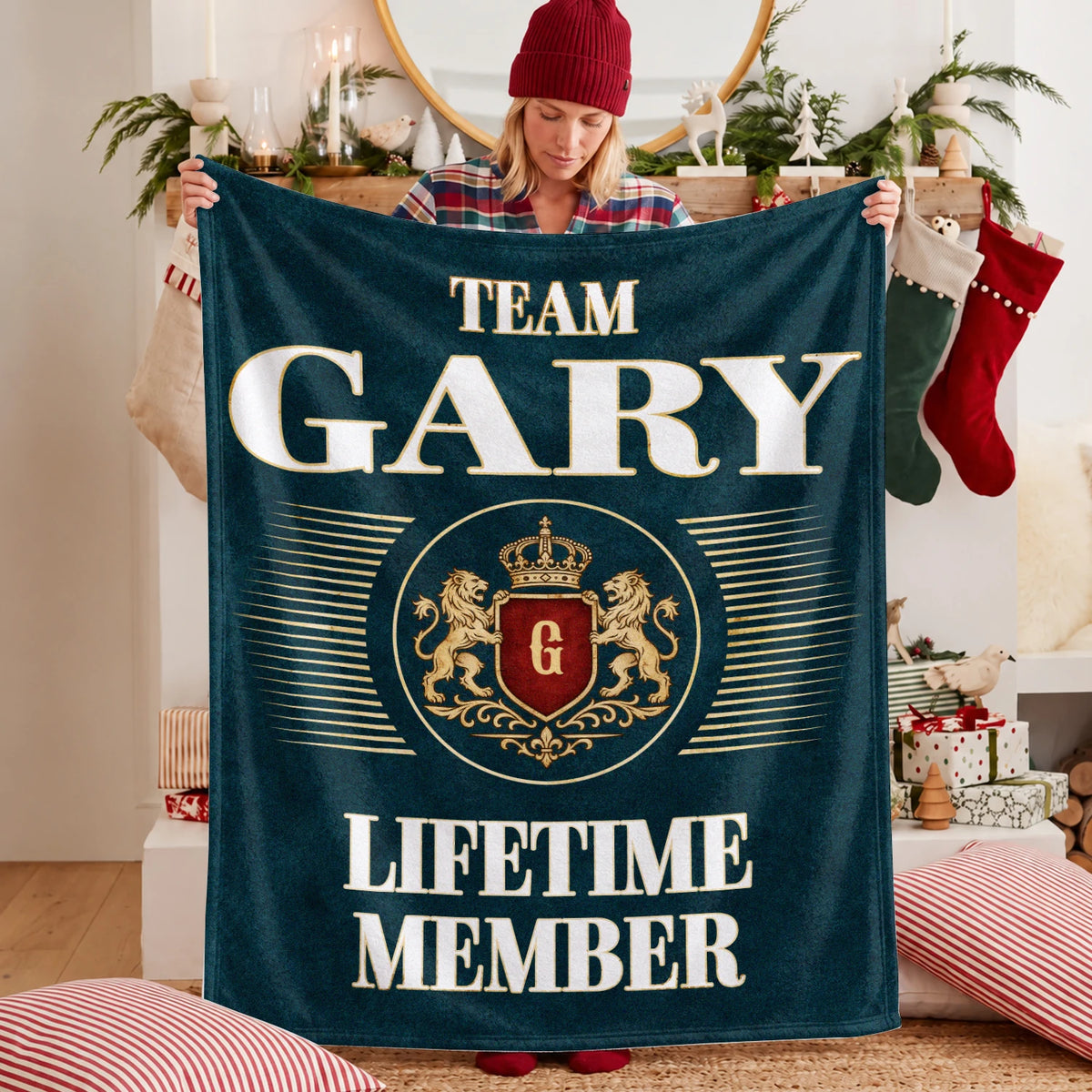 Team Your Name Lifetime Member Sage Green Fleece Blanket GARY 13K1 BK42