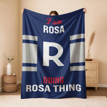 I'm Name Doing Name Things Navy Fleece Blanket ROSA 13K1 BK51