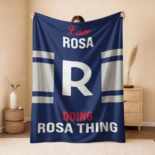 I'm Name Doing Name Things Navy Fleece Blanket ROSA 13K1 BK51