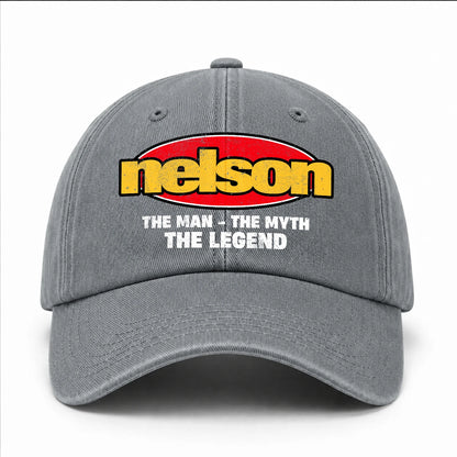 The Man The Myth The Legend Vintage Logo Washed Cap NELSON 13K1 C162PF