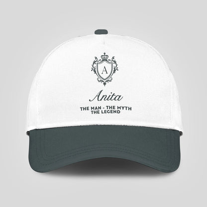 The Man The Myth The Legend Elegant Gray And White Cap ANITA 13K1 C170PF