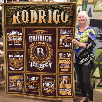 RODRIGO Personalized Blanket | Custom Name Cozy Throw Gift 13K1-BK4