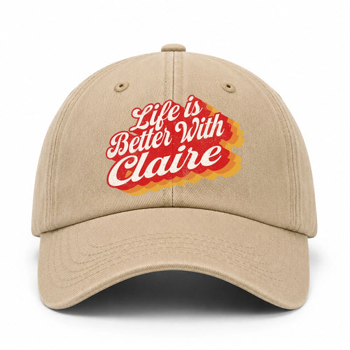 Life Is Better With Your Name Vintage Washed Cap CLAIRE 13K1 C67PF