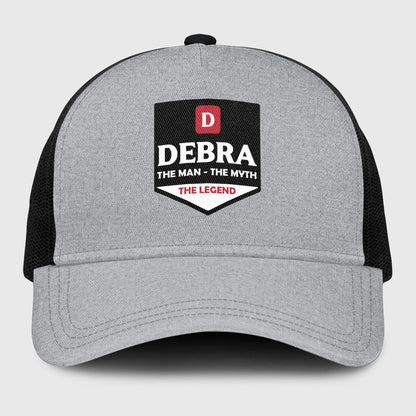 The Man The Myth The Legend Gray Mesh Cap DEBRA 13K1 C189PF