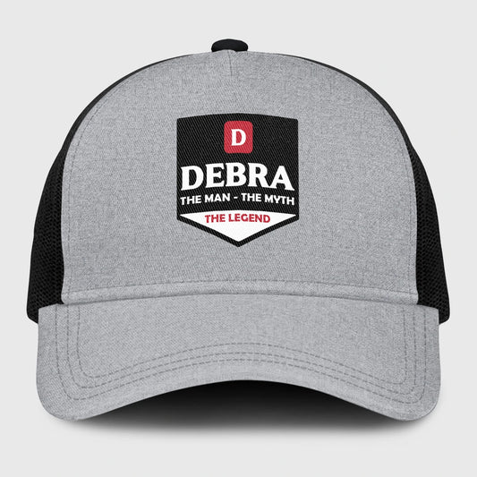 The Man The Myth The Legend Gray Mesh Cap DEBRA 13K1 C189PF