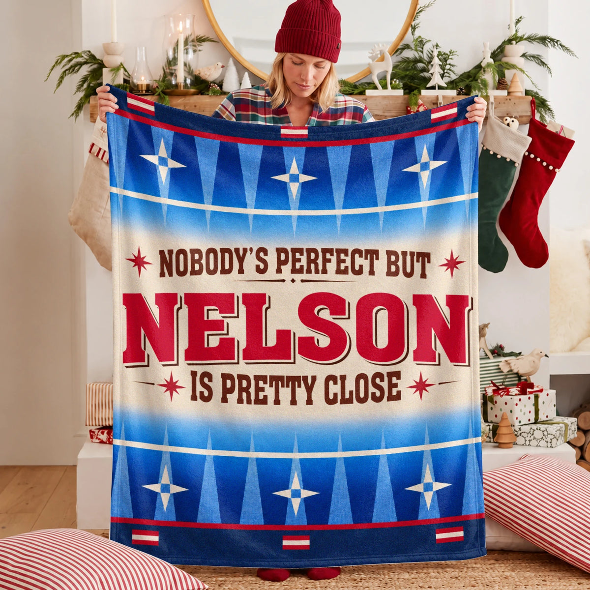 Nobody's Perfect But Your Name Is Close Native American Fleece Blanket NELSON 13K1 BK57