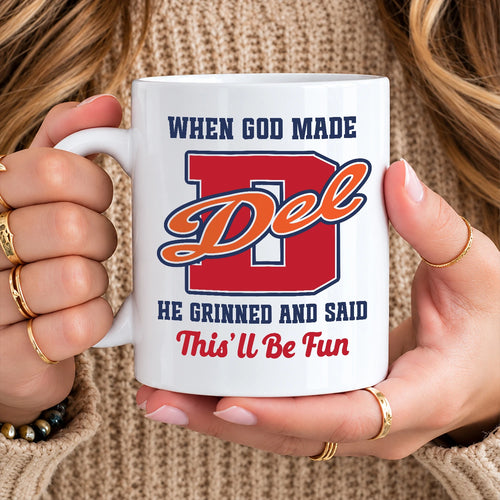When God Made Your Name Personalized Baseball Mug DEL 13K1 MG07