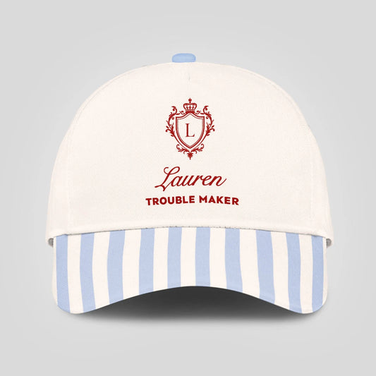 Trouble Maker Stripped Blue Beach Cap LAUREN 13K1 C74PF
