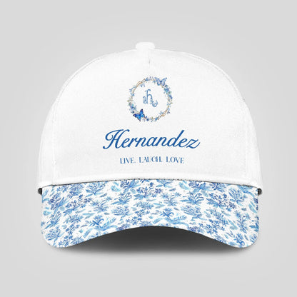 Live Laugh Love Blue Flowers Cap HERNANDEZ 13K1 C50PF