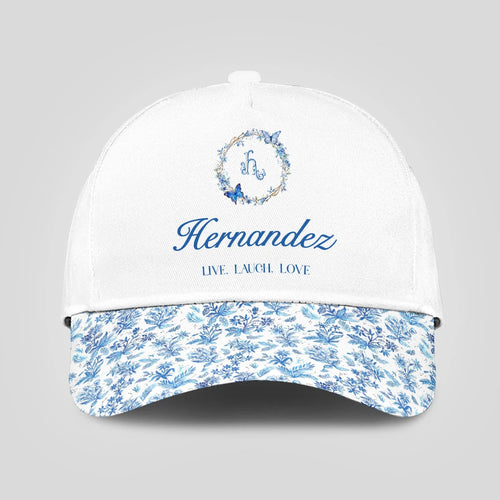 Live Laugh Love Blue Flowers Cap HERNANDEZ 13K1 C50PF