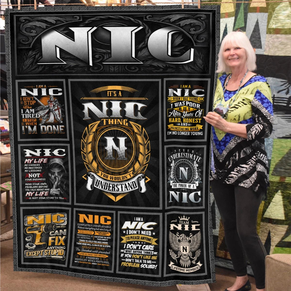 NIC Personalized Blanket | Custom Name Cozy Throw Gift 13K5-BK2