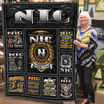 NIC Personalized Blanket | Custom Name Cozy Throw Gift 13K5-BK2