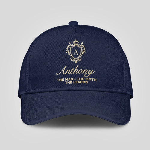 The Man The Myth The Legend Golden Navy Cap ANTHONY 13K1 C138PF