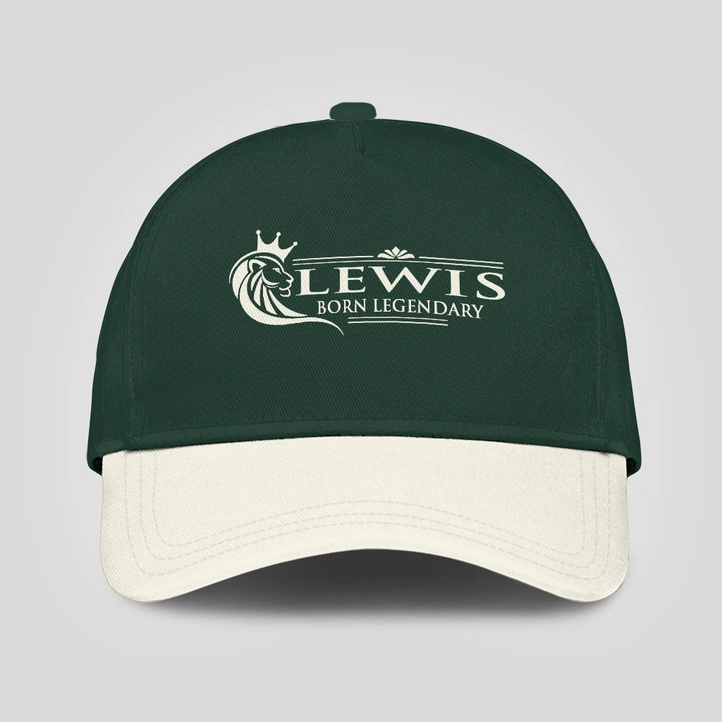 Born Legendary Lion Logo Sage Green And Beige Cap LEWIS 13K1 C182PF