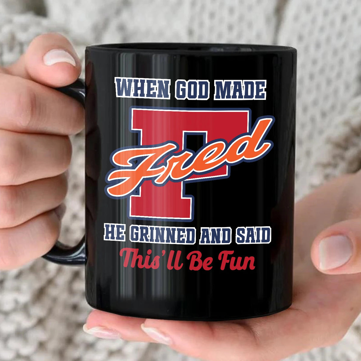 When God Made Your Name Personalized Baseball Mug FRED 13K1 MG07