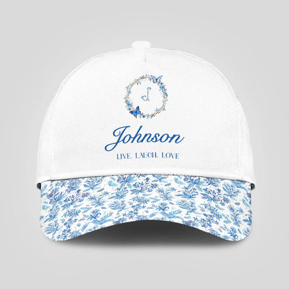 Live Laugh Love Blue Flowers Cap JOHNSON 13K1 C50PF
