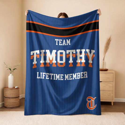 Team Your Name Lifetime Member Basketball Fleece Blanket TIMOTHY 13K1 BK47