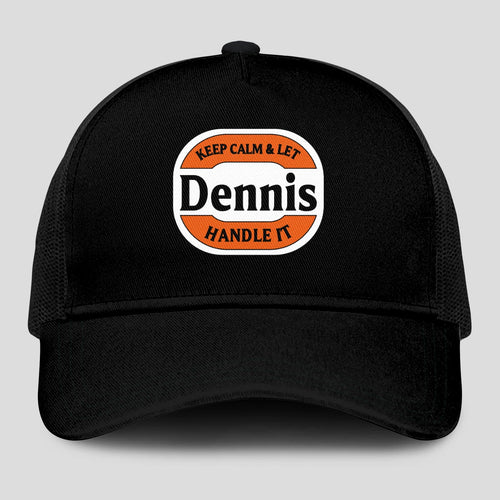 Keep Calm & Let Your Name Handle It Black Mesh Cap DENNIS 13K1 C199PF