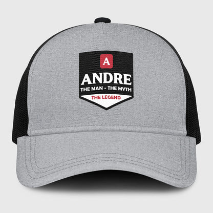 The Man The Myth The Legend Gray Mesh Cap ANDRE 13K1 C189PF