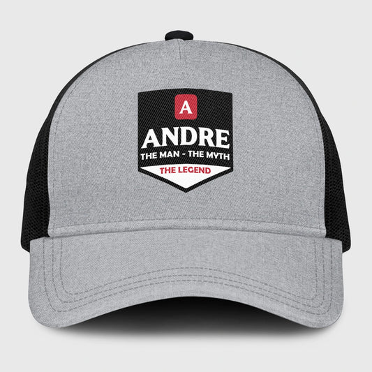The Man The Myth The Legend Gray Mesh Cap ANDRE 13K1 C189PF