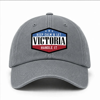 Keep Calm & Let Your Name Handle It Washed Cap VICTORIA 13K1 C87PF