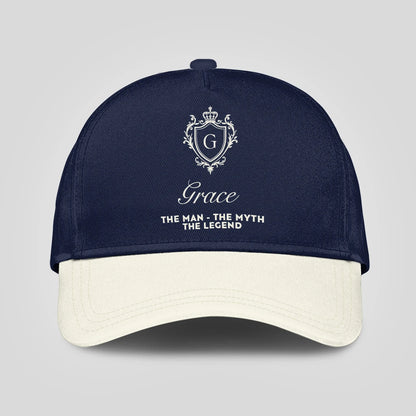 The Man The Myth The Legend Navy And Beige Cap GRACE 13K1 C145PF