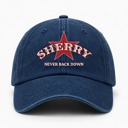 Never Back Down Western Blue Denim Cap SHERRY 13K1 C61PF