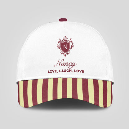Live Laugh Love Burgundy And Yellow Cap NANCY 13K1 C120PF