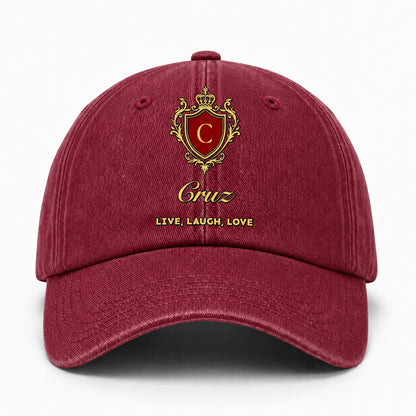 Live Laugh Love Luxury Burgundy Washed Cap CRUZ 13K1 C119PF
