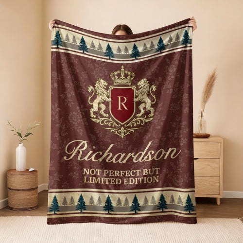 Not Perfect But Limited Edition Burgundy Pine Tree Fleece Blanket RICHARDSON 13K1 BK41