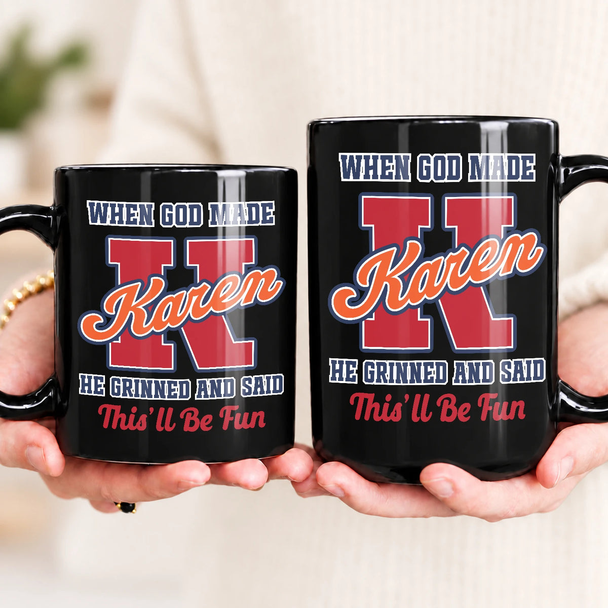 When God Made Your Name Personalized Baseball Mug KAREN 13K1 MG07