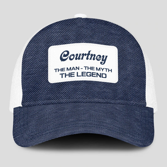 The Man The Myth The Legend Blue Denim Mesh Cap COURTNEY 13K1 C194PF