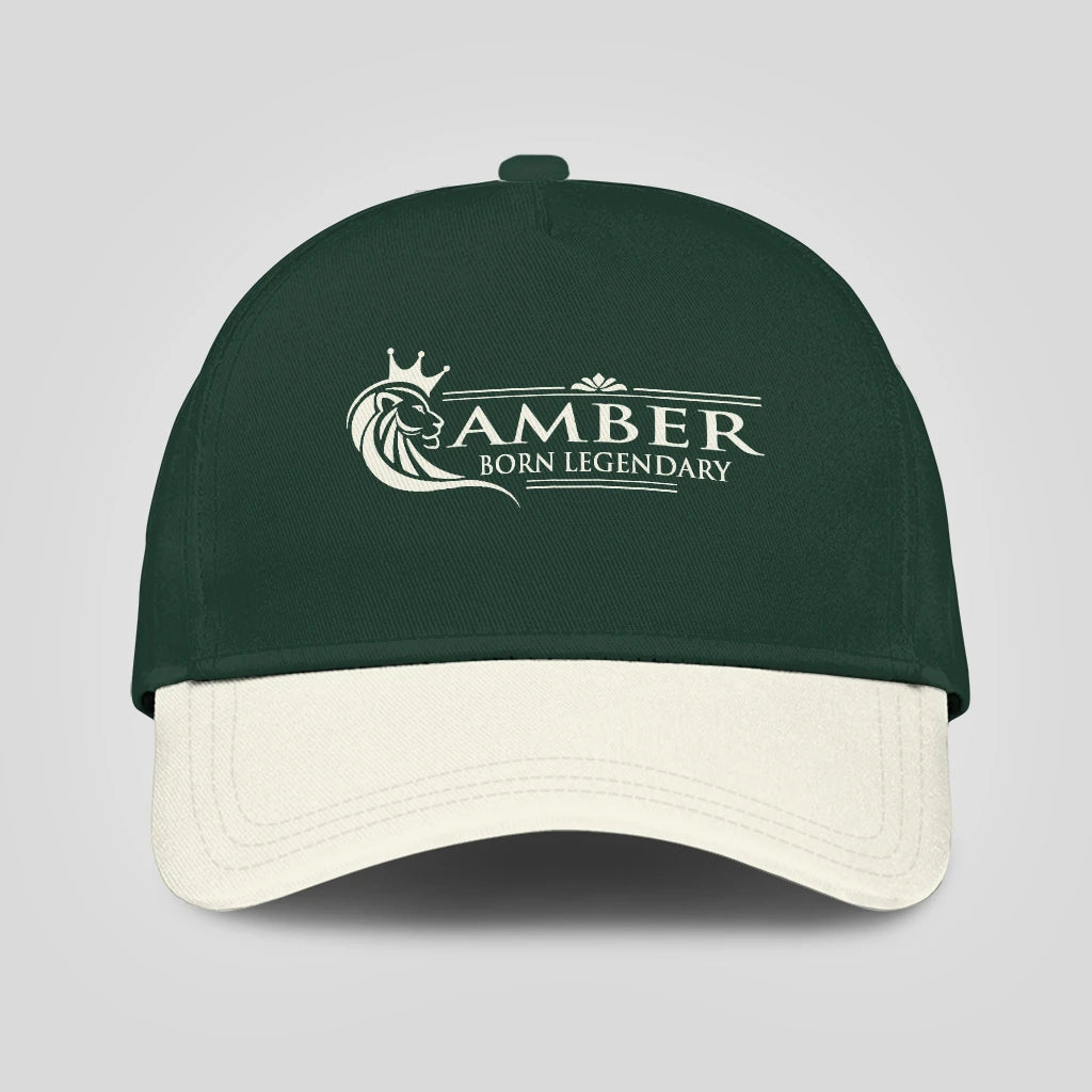 Born Legendary Lion Logo Sage Green And Beige Cap AMBER 13K1 C182PF