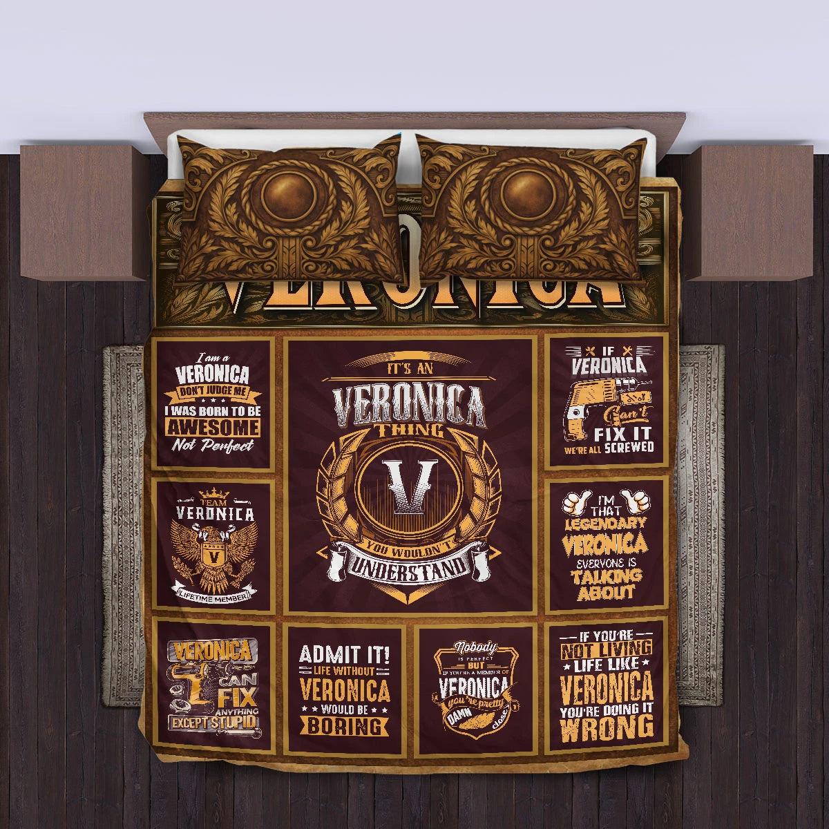 VERONICA Limited Edition Personalized Bedding Set 13K1-BS3
