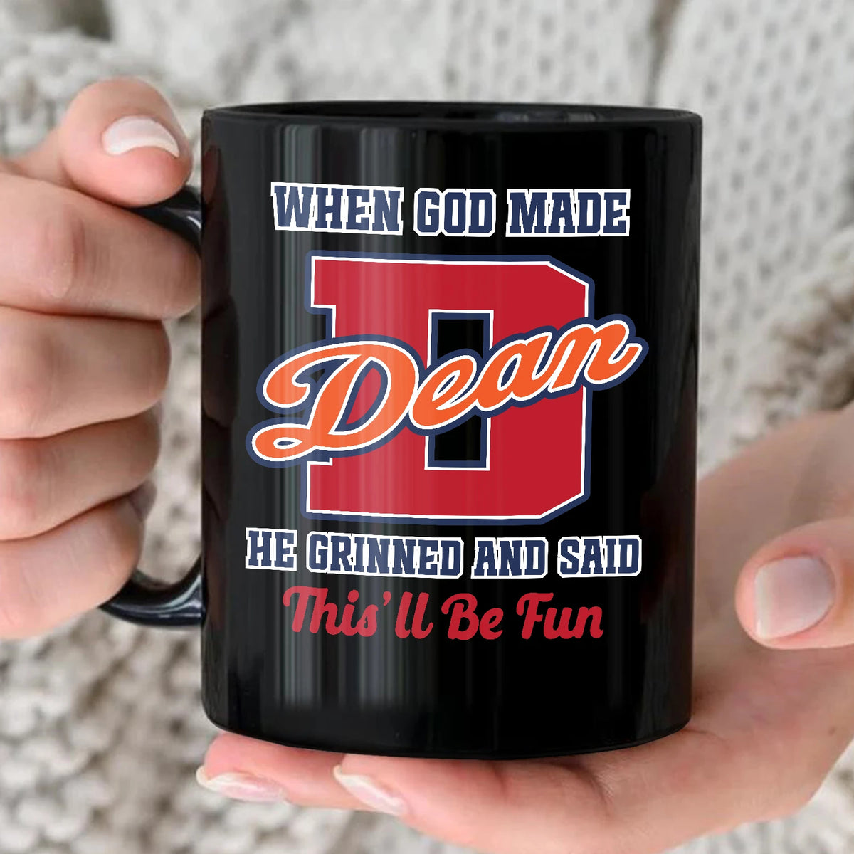 When God Made Your Name Personalized Baseball Mug DEAN 13K1 MG07